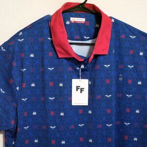 Fore Fathers Polo Shirt Mens 3XL New Short Sleeve Golf Performance Polo Blue